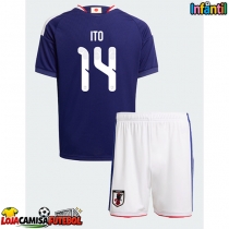 Camisa de Futebol Japão Junya Ito #14 Equipamento Principal Infantil Mundo 2026 Manga Curta (+ Calças curtas)